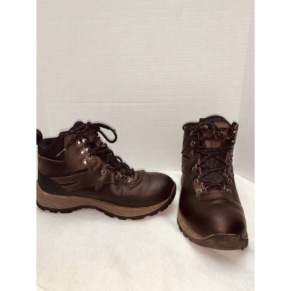 Eddie Bauer Boots Mens 9.5M Everett Waterproof Hiking Boot Brown Leather EUC - Picture 3 of 16